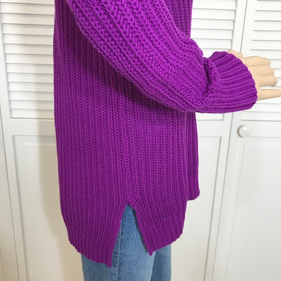 NWT Lauren by Ralph Lauren Bright Purple Cotton Sweater XS - Picture 11 of 14